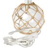 Lalia Home 1475 Coastal Shoreside Glass Rope Table Lamp with Burlap Fabric Empire Shade, Clear LHT-3011-CL